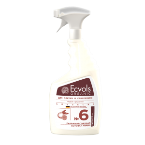 Средство для чистки сантехники и плитки Ecvols №6 с эфирными маслами (апельсин), 750 мл